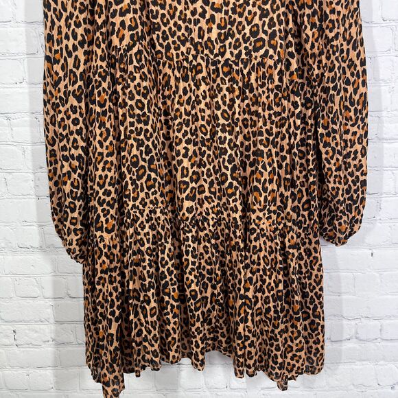 Wonderly Dress Womens Plus 3X Animal Print Ruffle Baby Doll Festival Date Night - Picture 6 of 15